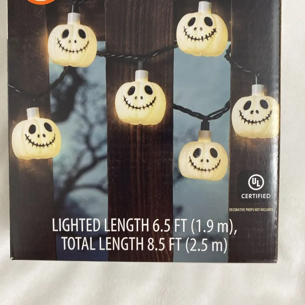 Halloween Led String Lights White Pumpkin Outdoor Indoor Home Decor